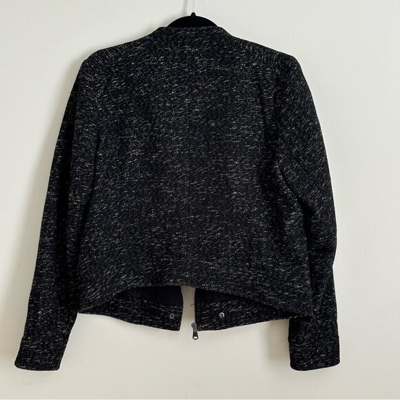 Retro Vintage Gap Black & White Tweed Wool Moto Jacket Size M - Picture 8 of 8